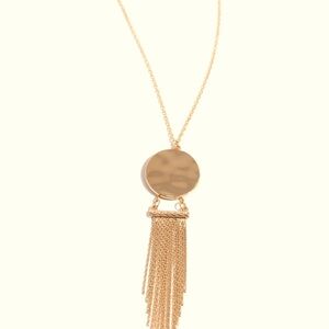 Long gold necklace